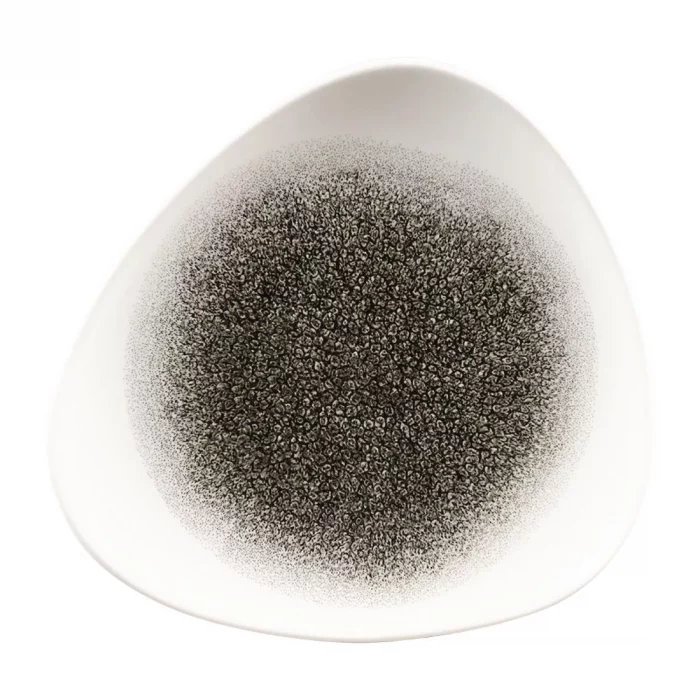 Churchill Studio Prints Raku Triangle Plates Quartz Black 192mm (Pack of 12) - Image 1