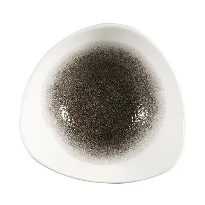 Churchill Studio Prints Raku Triangle Bowls Quartz Black 185mm 370ml (Pack of 12) - Image 1