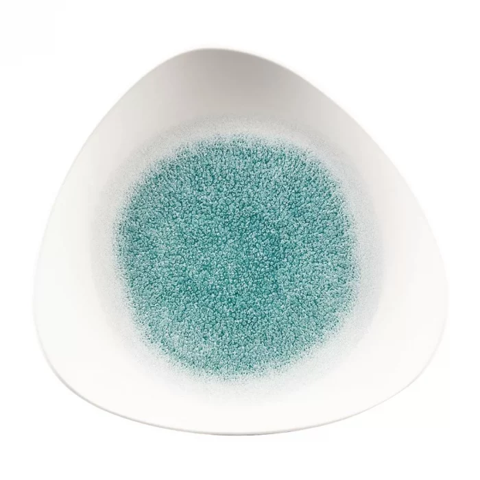 Churchill Studio Prints Raku Triangle Plates Jade Green 265mm (Pack of 12) - Image 1