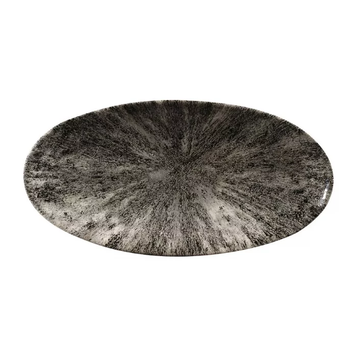 Churchill Studio Prints Stone Chefs Plates Quartz Black 299 x 150mm (Pack of 12) - Image 1