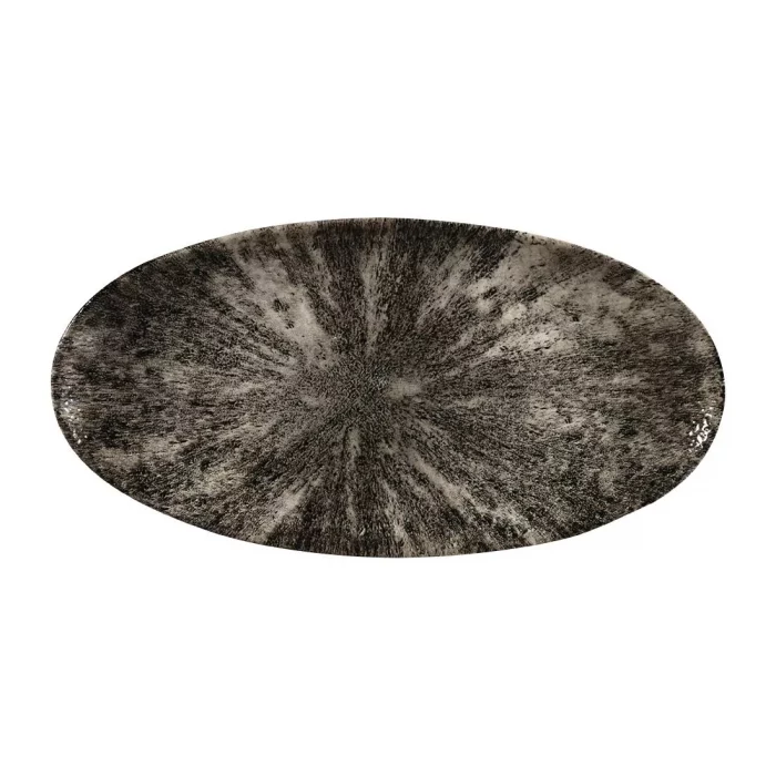 Churchill Studio Prints Stone Chefs Plates Quartz Black 347 x 173mm (Pack of 6) - Image 1
