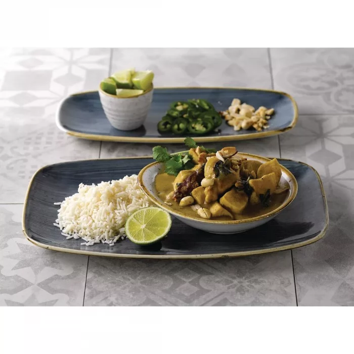 Churchill Stonecast No. 9 Oblong Chefs Plates 355 x 245mm Blueberry (Pack of 6) - Image 2