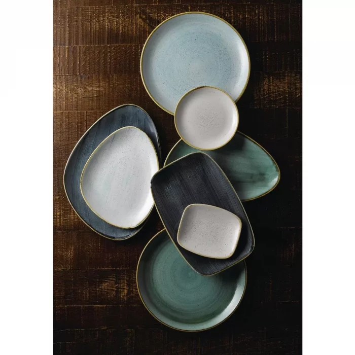 Churchill Stonecast Triangular Chefs Plates Blueberry 365 x 250mm (Pack of 6) - Image 2