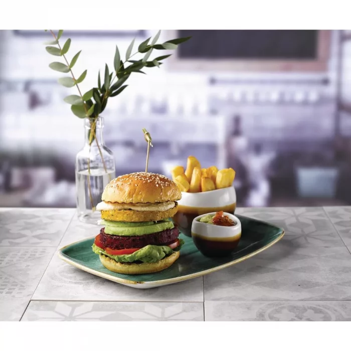 Churchill Stonecast No. 9 Oblong Chefs Plates 355 x 245mm Samphire Green (Pack of 6) - Image 2