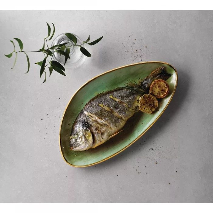 Churchill Stonecast Triangular Chefs Plates Samphire Green 355 x 188mm (Pack of 6) - Image 2