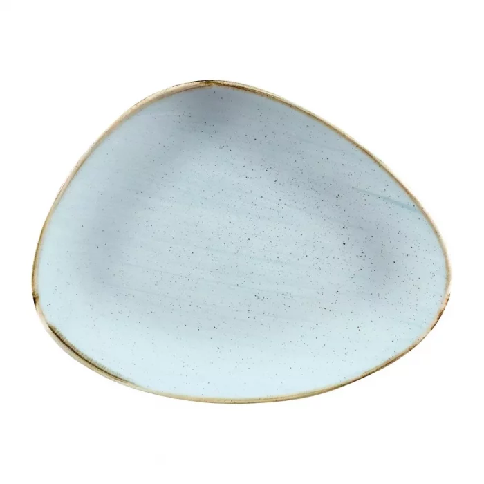 Churchill Stonecast Triangular Chefs Plates Duck Egg 265 x 205mm (Pack of 12) - Image 1