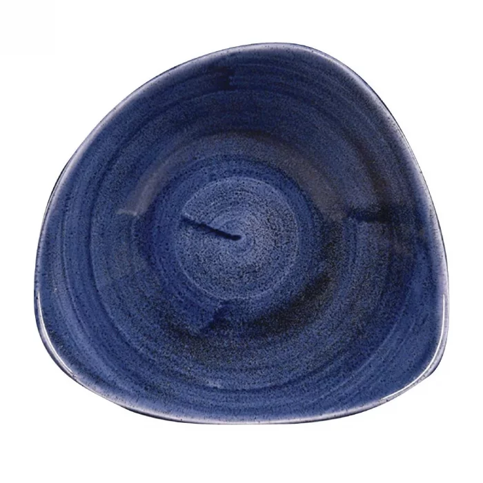 Churchill Stonecast Patina Triangular Bowls Cobalt 235mm (Pack of 12) - Image 1