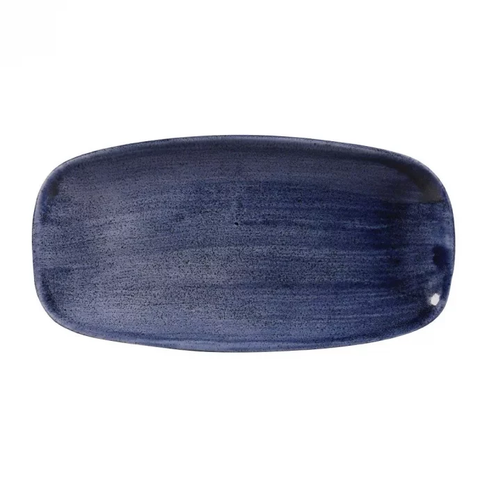 Churchill Stonecast Patina No. 3 Chefs Plates Cobalt 298 x 153mm (Pack of 12) - Image 1