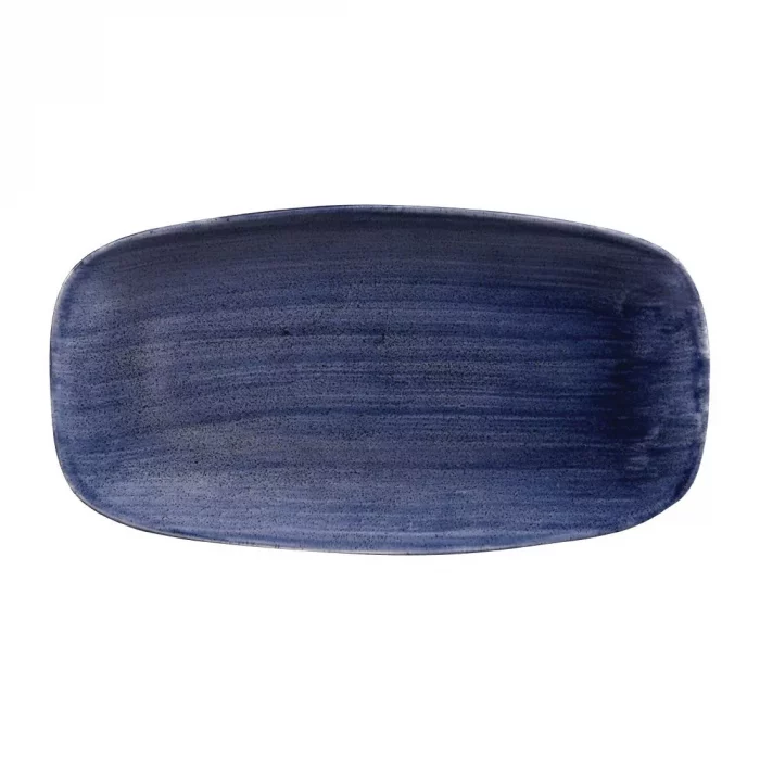 Churchill Stonecast Patina No. 4 Chefs Plates Cobalt 355 x 189mm (Pack of 6) - Image 1