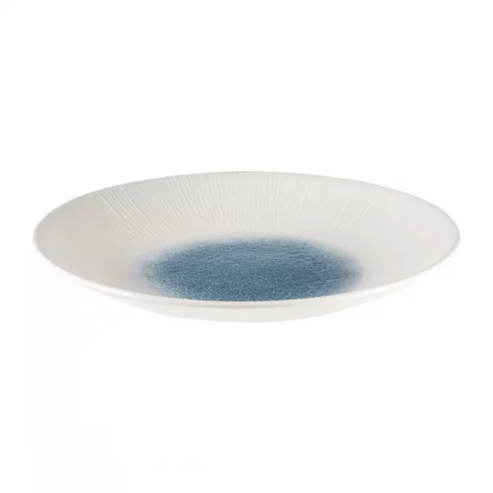 Churchill Bamboo Centre Print Deep Coupe Plates Topaz Blue 281mm (Pack of 12) - Image 2