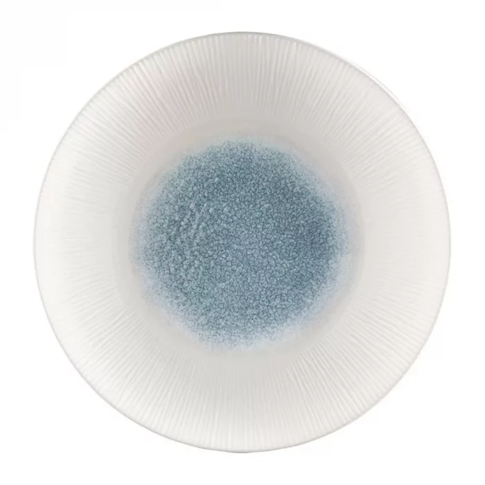 Churchill Bamboo Centre Print Deep Coupe Plates Topaz Blue 281mm (Pack of 12) - Image 1
