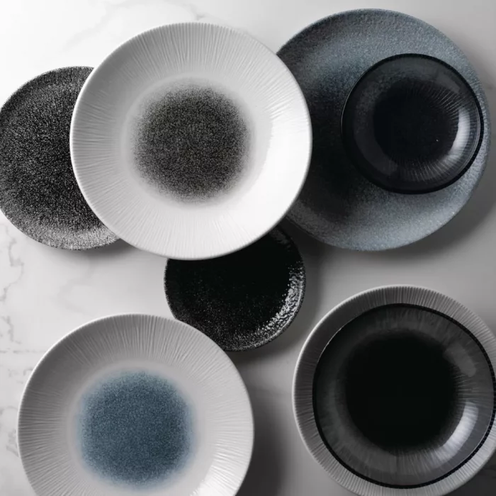 Churchill Bamboo Centre Print Deep Coupe Plates Quartz Black 281mm (Pack of 12) - Image 4