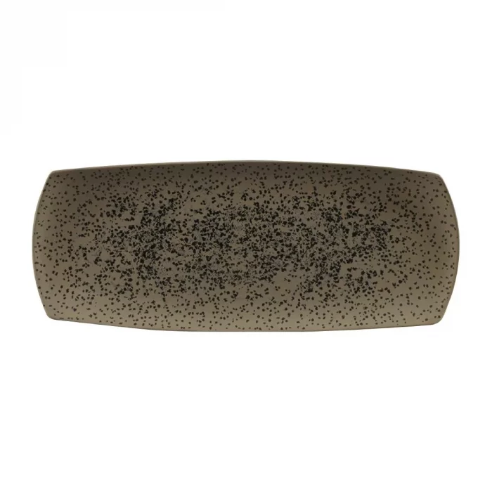 Churchill Menu Shades Caldera Medium Rectangular Plates Flint Grey 355 x 140mm (Pack of 6) - Image 1