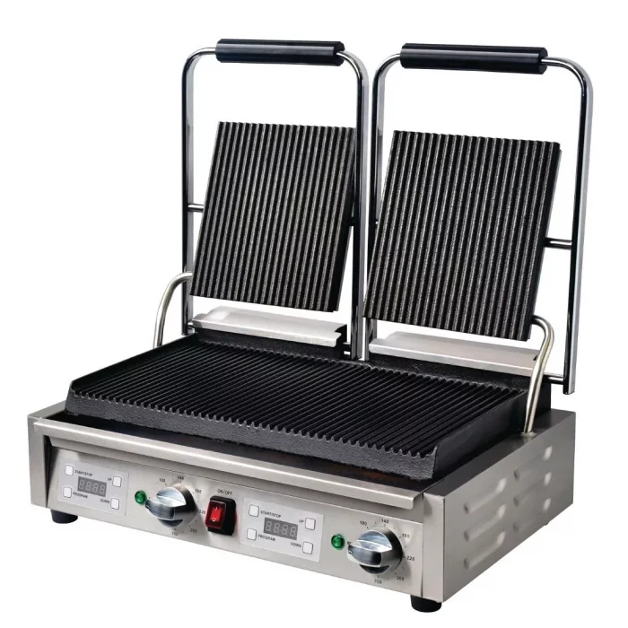 Buffalo Double Ribbed Contact Grill - Image 3