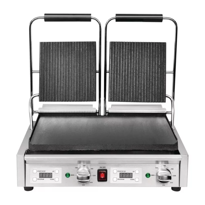 Buffalo Double Ribbed Top Contact Grill - Image 4