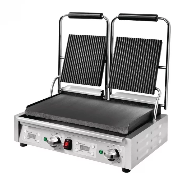 Buffalo Double Ribbed Top Contact Grill - Image 5
