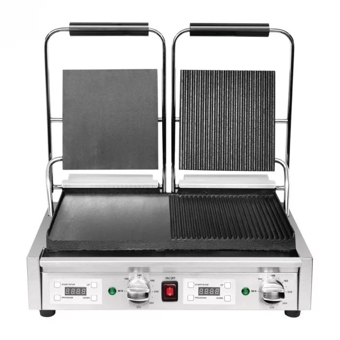 Buffalo Double Half Ribbed Contact Grill - Image 3