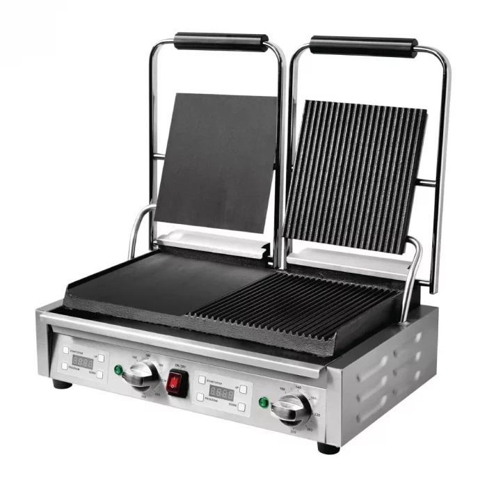 Buffalo Double Half Ribbed Contact Grill - Image 5