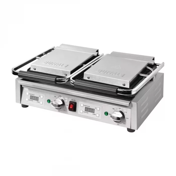 Buffalo Double Half Ribbed Contact Grill - Image 6
