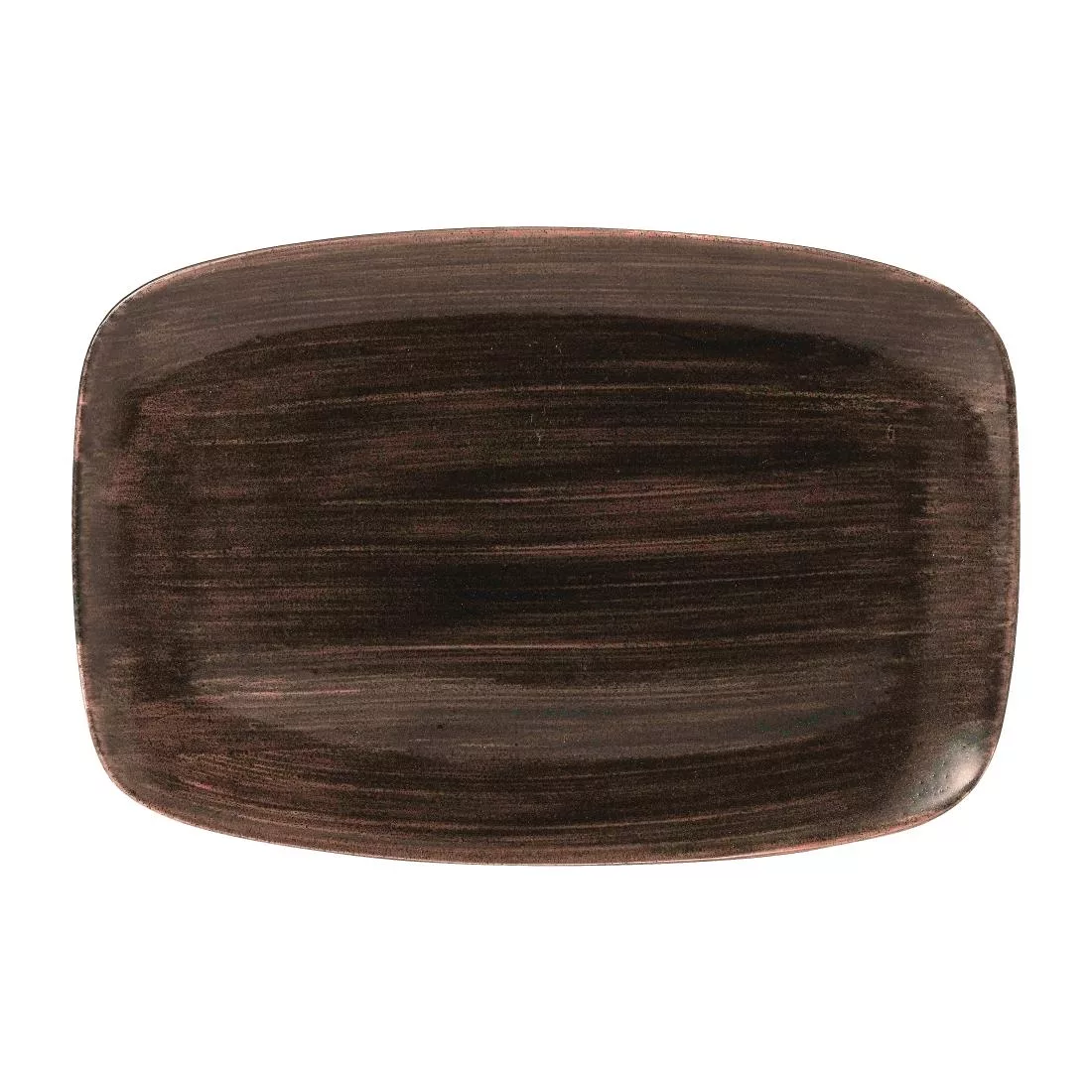 fd815_above.jpg Churchill Stonecast Patina Oblong Plates Iron Black 343x235mm (Pack of 6) - Image 1