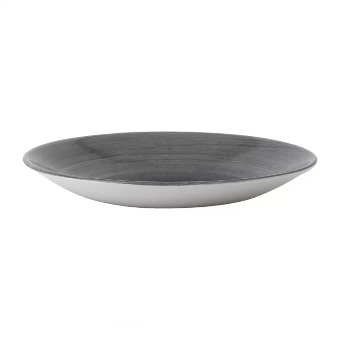 Churchill Stonecast Aqueous Deep Coupe Plates Grey 239mm (Pack of 12) - Image 1