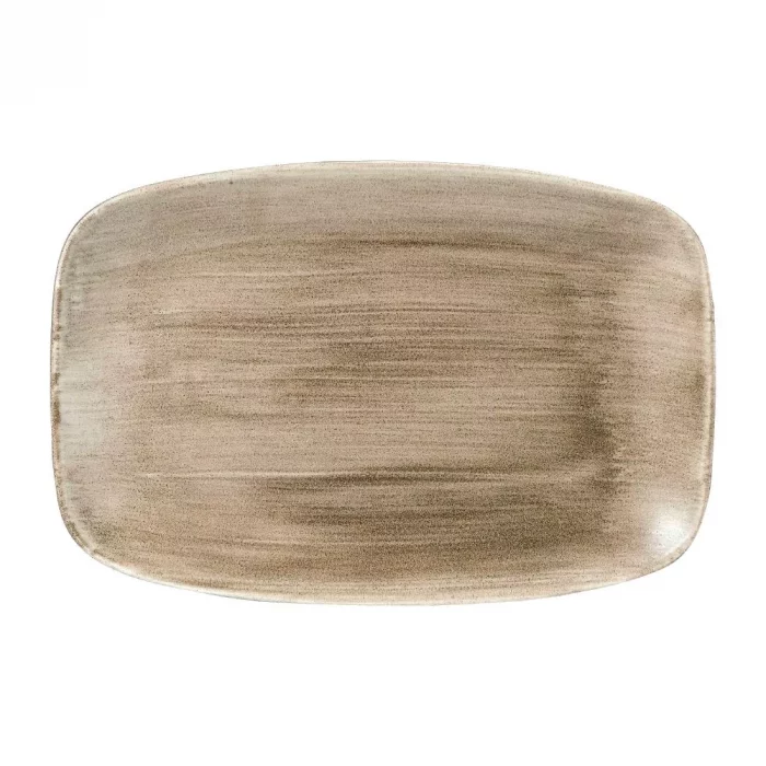 Churchill Stonecast Patina Oblong Plates Antique Taupe 305x198mm (Pack of 6) - Image 1