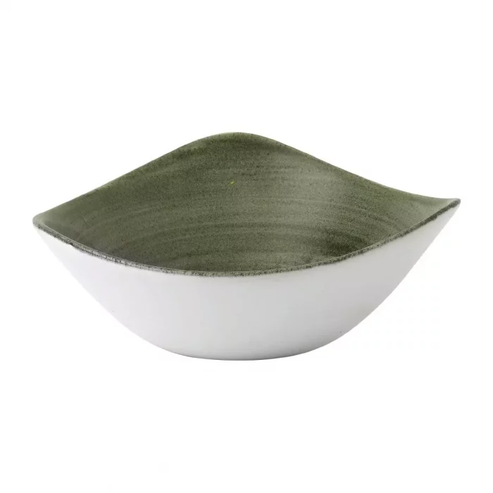 Churchill Stonecast Patina Lotus Bowl Burnished Green 178mm (Pack of 12) - Image 1
