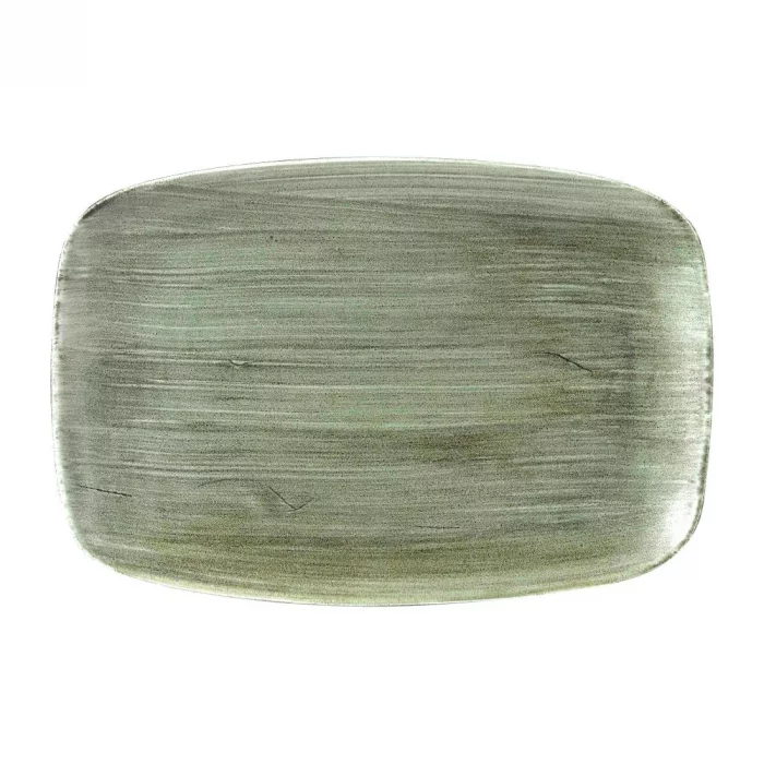 Churchill Stonecast Patina Oblong Plates Burnished Green 343x235mm (Pack of 6) - Image 1