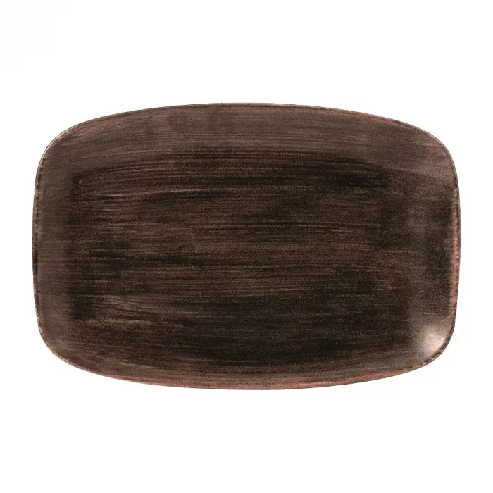 Churchill Stonecast Patina Oblong Plates Iron Black 305x198mm (Pack of 6) - Image 1