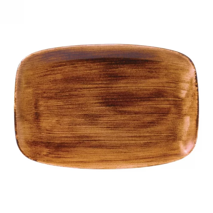 Churchill Stonecast Patina Oblong Plates Vintage Copper 343x235mm (Pack of 6) - Image 1