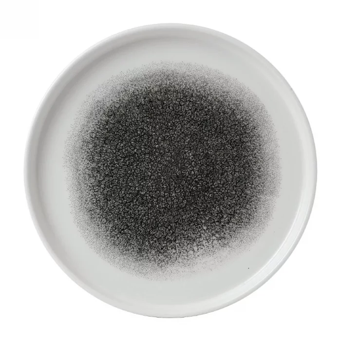 Churchill Raku Walled Plates Quartz Black 218mm (Pack of 6) - Image 1