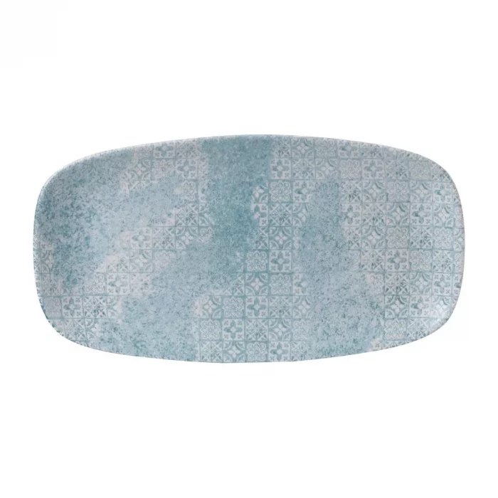 Churchill Med Tiles Oblong Plates Aquamarine 352x187mm (Pack of 6) - Image 1
