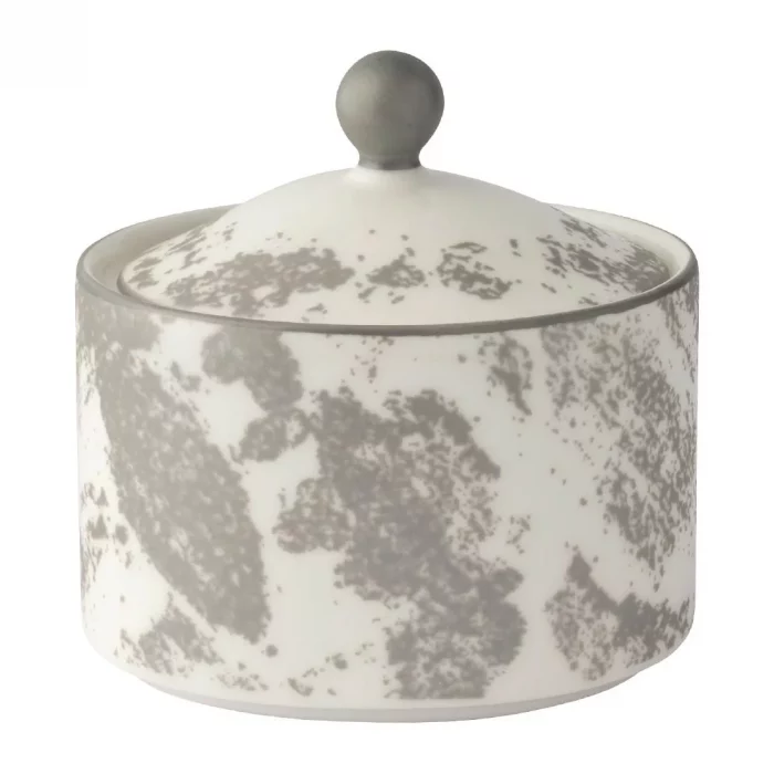 Royal Crown Derby Crushed Velvet Grey Charnwood Sugar Pot (Pack of 6) - Image 1
