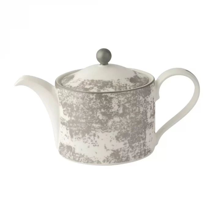Royal Crown Derby Crushed Velvet Grey Charnwood Teapot 500ml - Image 1