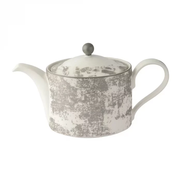 Royal Crown Derby Crushed Velvet Grey Charnwood Teapot 1Ltr - Image 1