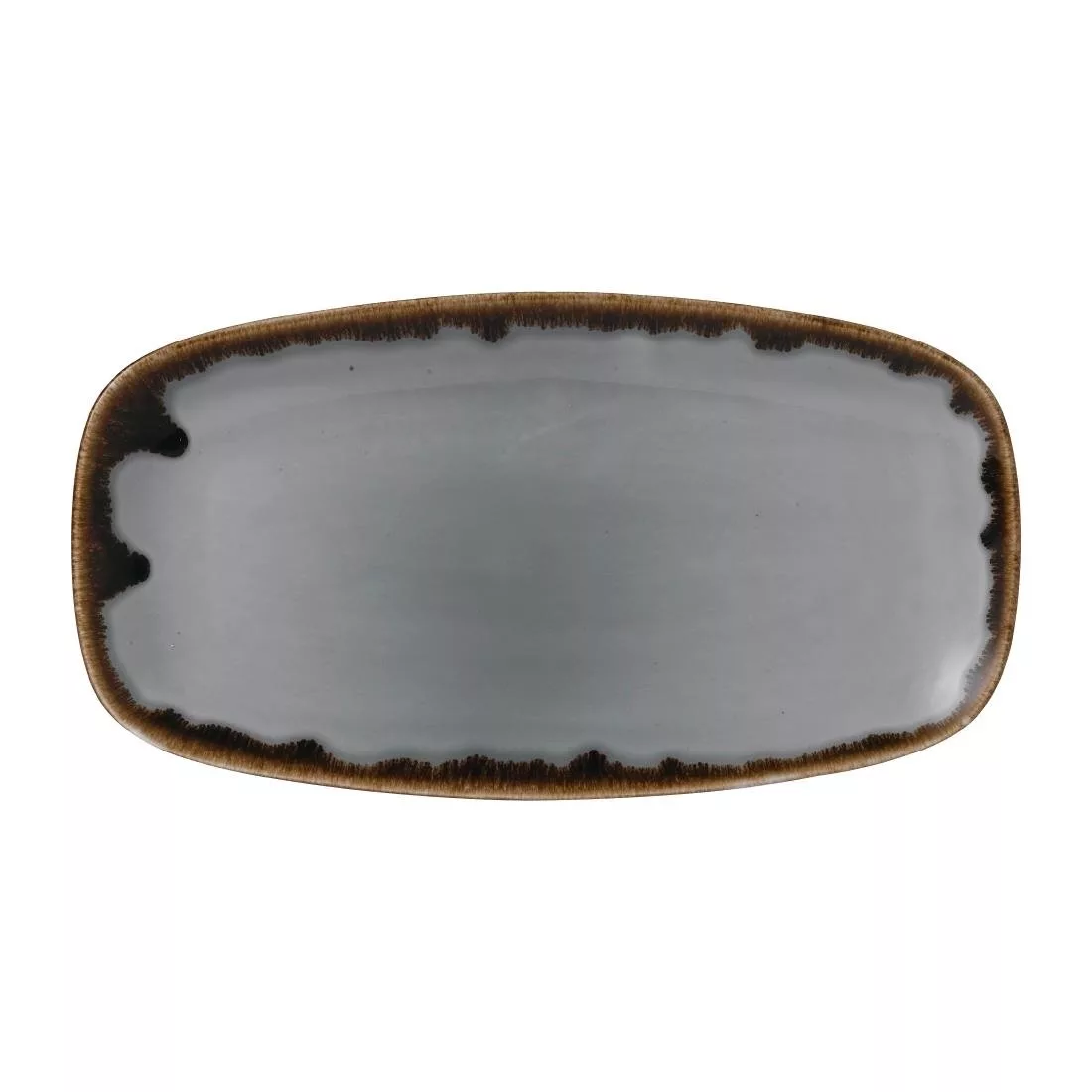 fe368_1.jpg Dudson Harvest Grey Chefs Oblong Plate 352 x 187mm (Pack of 6) - Image 1