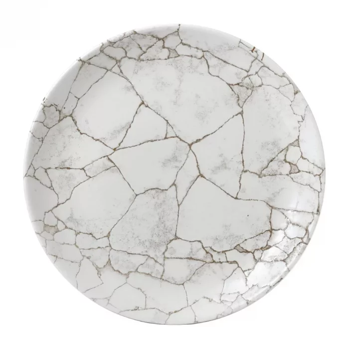 Studio Prints Kintsugi Agate Grey Coupe Plates 288mm (Pack of 12) - Image 1