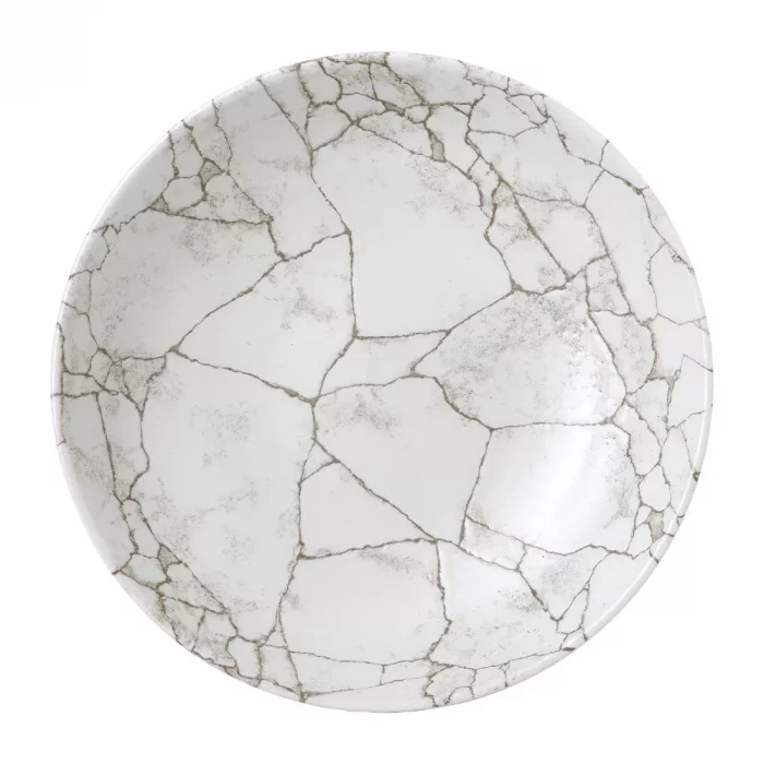 Studio Prints Kintsugi Agate Grey Coupe Plate 217mm (Pack of 12) - Image 1