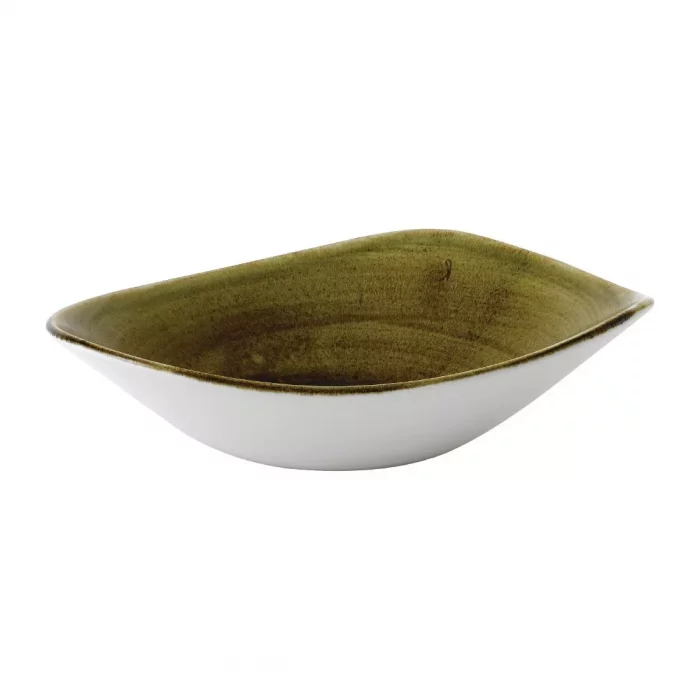 Stonecast Plume Olive Triangle Bowl 21oz (Pack of 12) - Image 1