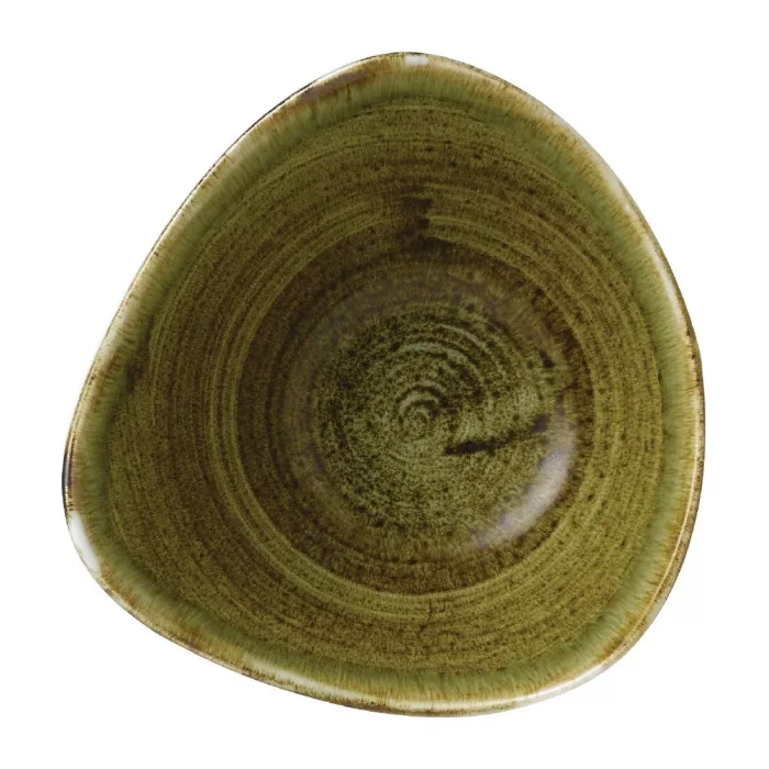 Stonecast Plume Olive Triangle Bowl 9oz (Pack of 12) - Image 3