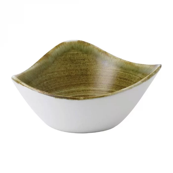 Stonecast Plume Olive Triangle Bowl 9oz (Pack of 12) - Image 1