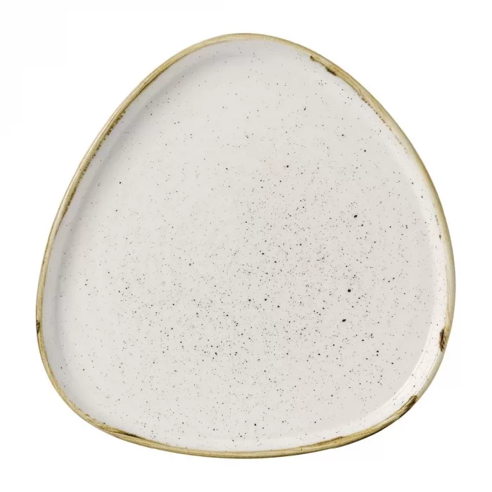 Churchill Stonecast Barley White Triangle Walled Chefs Plate 200mm (Pack of 6) - Image 1