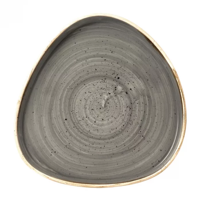 Churchill Stonecast Grey Triangle Walled Chefs Plate 200mm (Pack of 6) - Image 1