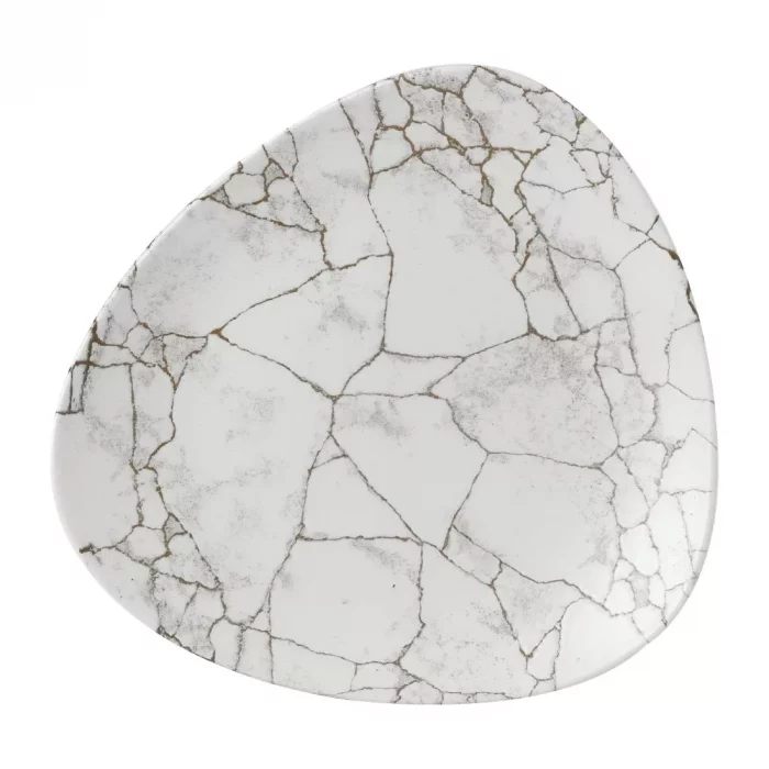 Churchill Studio Prints Kintsugi Agate Grey Lotus Plates 254mm (Pack of 12) - Image 1