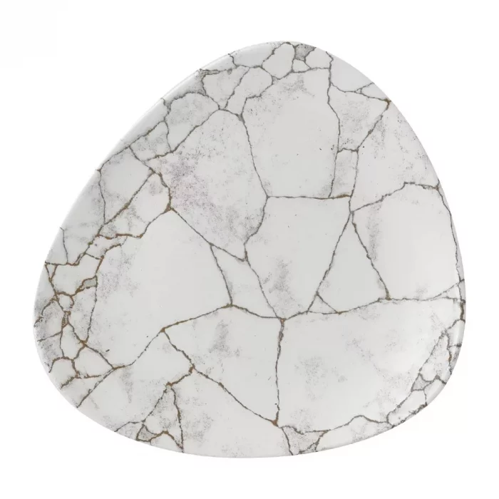 Churchill Studio Prints Kintsugi Agate Grey Lotus Plates 228mm (Pack of 12) - Image 1