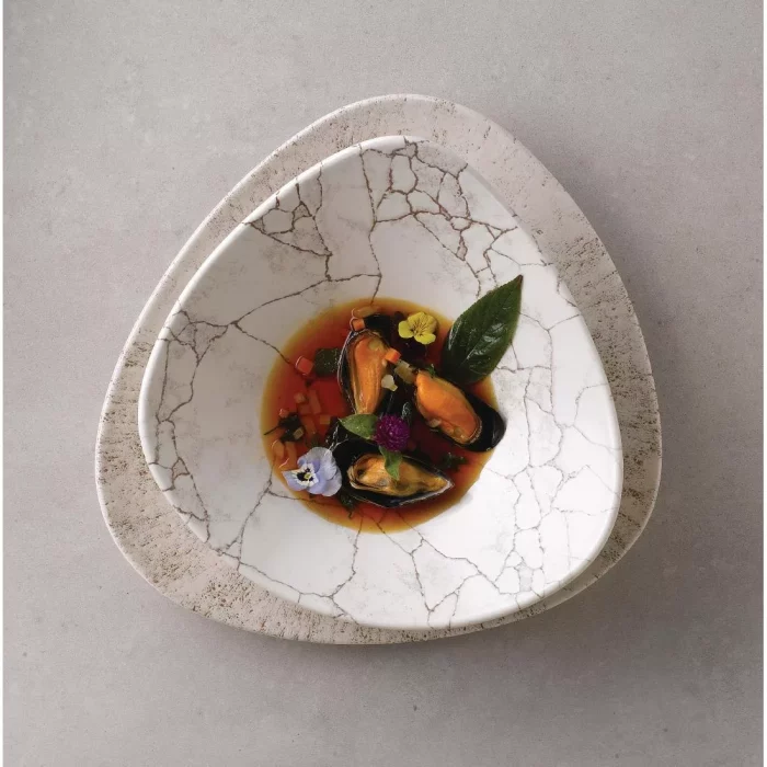 Churchill Studio Prints Kintsugi Agate Grey Lotus Bowls 177mm (Pack of 12) - Image 5