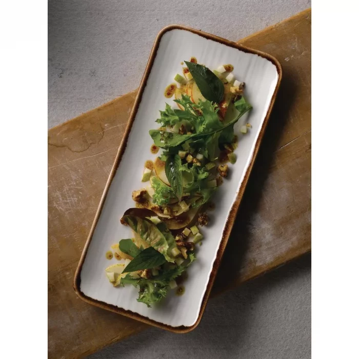 Dudson Harvest Natural Organic Coupe Rect Platter 349 x 158mm (Pack of 6) - Image 3