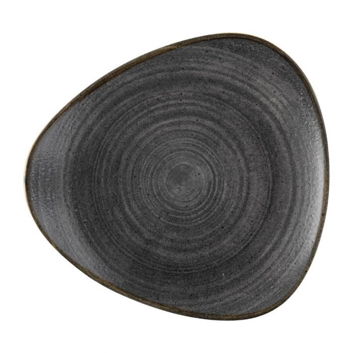 Churchill Stonecast Raw Lotus Plate Black 229mm (Pack of 12) - Image 1