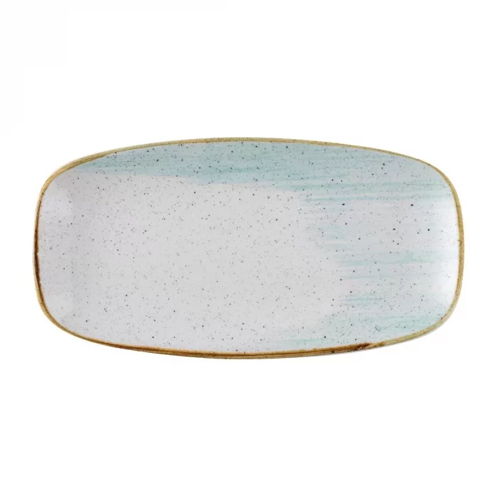 Churchill Stonecast Accents Chefs Oblong Plate Duck egg 287x152mm (Pack of 12) - Image 1
