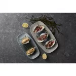 Churchill Raku Duo Agate Chefs Oblong Plate Topaz 348x189mm (Pack of 6) - Image 2